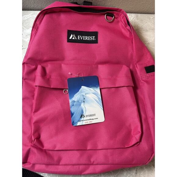Everest Luggage Classic Backpack‎ - Hot Dark Pink Book Bag Unisex - Picture 7 of 8